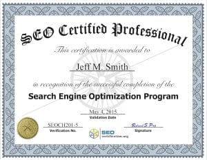 SEO Certified Professional 2015