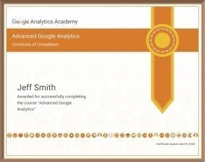 Advanced Google Analytics Certification